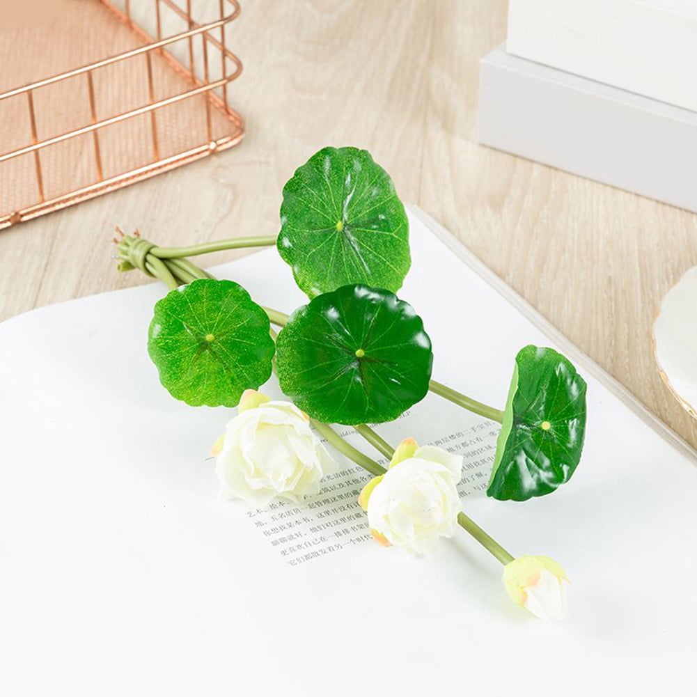 GYZEE 1 Bunch Bouquet Artificial LotusLeaf Flowers Water Lily Fake
