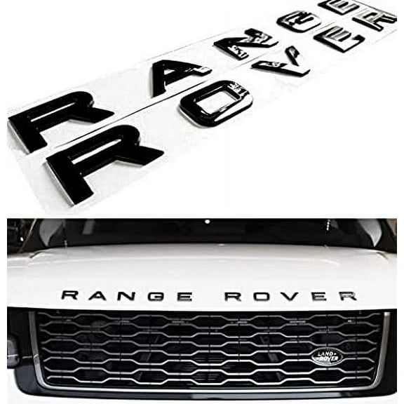 3D Front Hood or Rear Liftgate Letters Emblem Rear Trunk Badge for Range Rover Sport (Glossy Black)