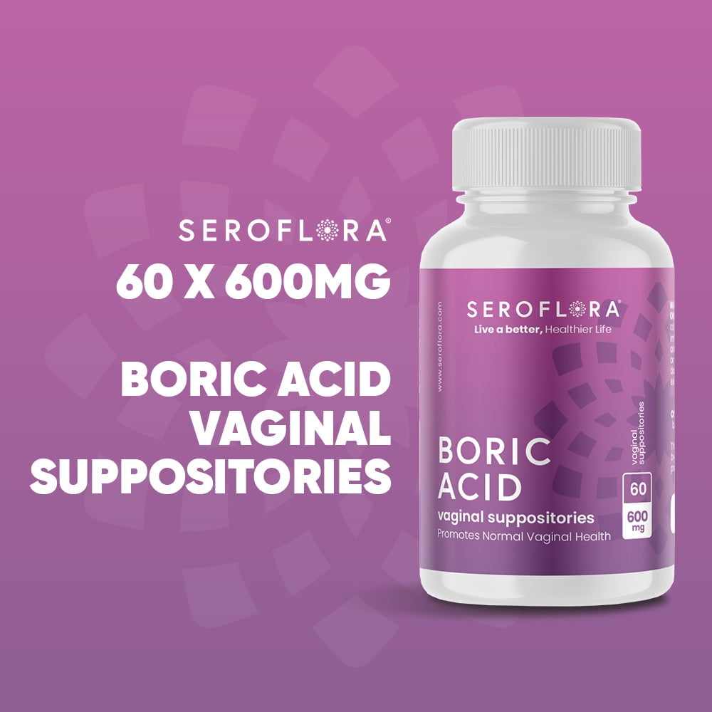 Seroflora Boric Acid Vaginal Suppositories for Yeast Infection (60ct)