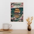 thumbnail image 3 of Vintage Kyoto Cityscape Retro Japanese Tourism with Traditional Architecture & Nature Canvas Poster, 3 of 7