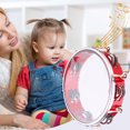 thumbnail image 4 of Groulsoa Tambourin à Main Double Rangée Ajustable 8 Pouces, Instrument de Percussion Rouge Orff avec Clé de Syntonisation, Construction en Plastique, 4 of 6