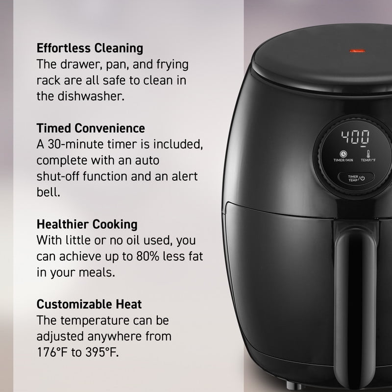 Elite Cuisine EAF1256 2Qt. Compact Digital Air Fryer