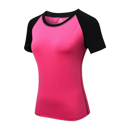 Women Quick Dry Short Sleeve Sports T-Shirt Fitness Running Gym Yoga Tops