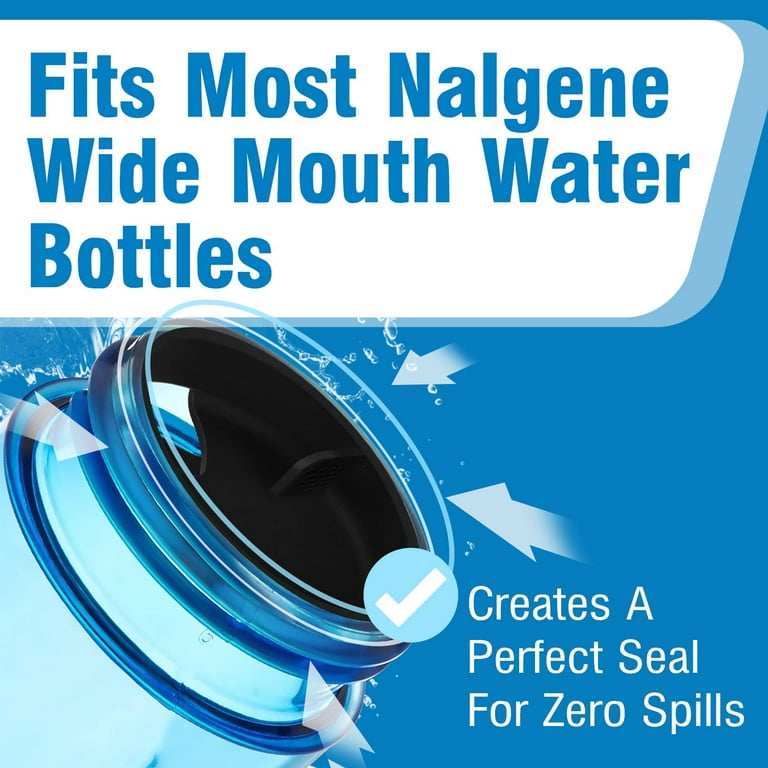 Nalgene Easy Sipper Wide Mouth Splash Guard Water Bottle Drink Cap in Black