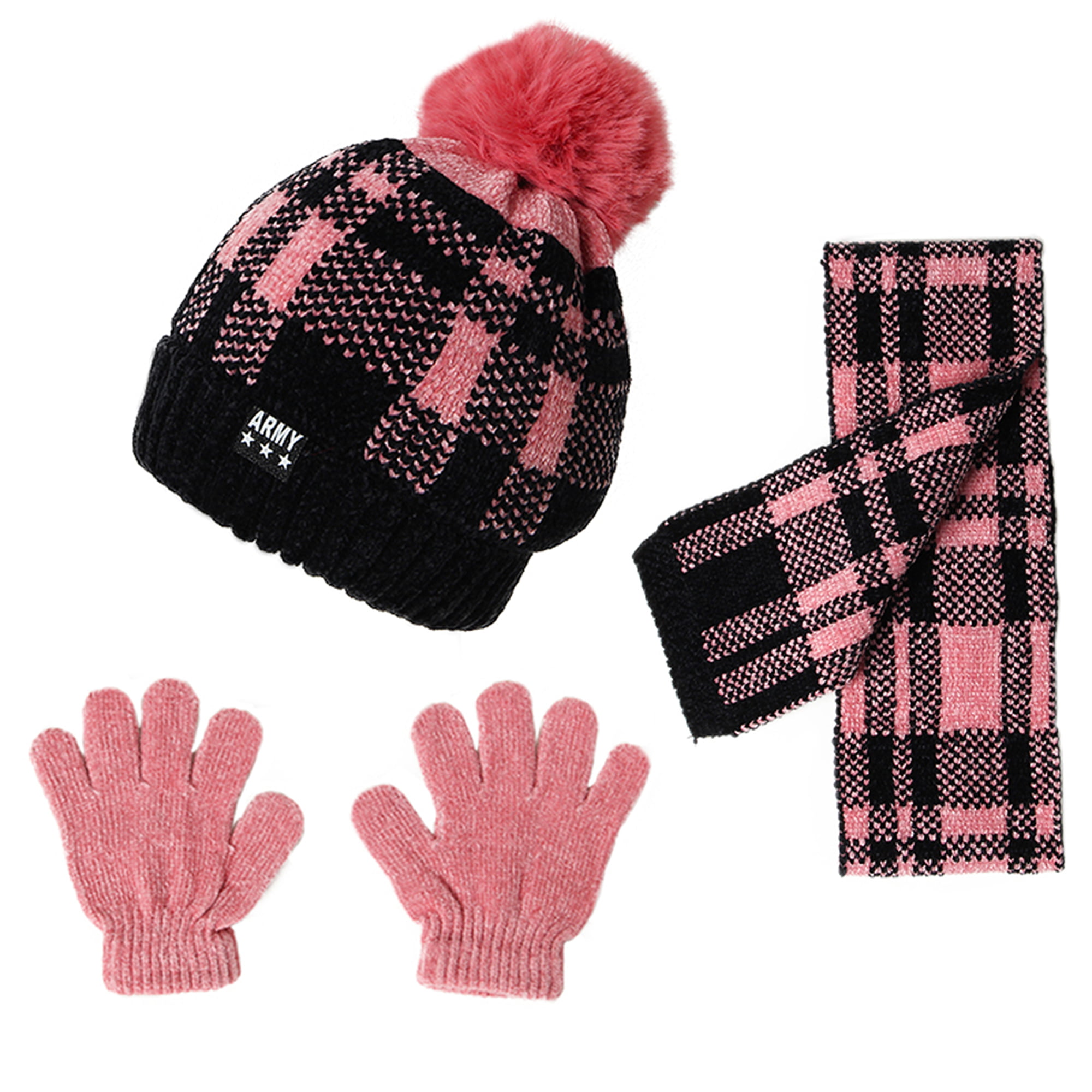 DKNY Boys Winter Beanie Hat and Gloves Set 
