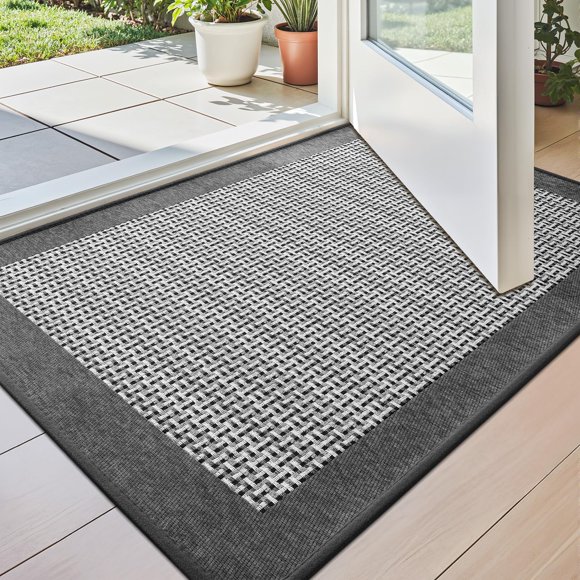 LUMI Inside Door Mat for Entry, Absorbent, Dirt Trapper, Low Profile Thin, Non Slip Mats with Rubber Backing, Ideal for Indoor, Hi