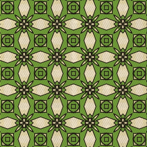 Ahgly Company Indoor Square Patterned Army Green Area Rugs, 5' Square