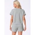 thumbnail image 3 of DARING DIVA Women's Loungewear Short Sleeve Tops and Shorts with Pockets Gray XS, 3 of 6