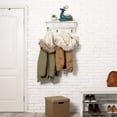 thumbnail image 2 of Sfugno Coat Hooks Wall Mounted, Rustic Wood Coat Rack Wall Mount Shelf with Hooks, Farmhouse Wall Coat Rack with Shelf & Coat Hook, 2 of 7