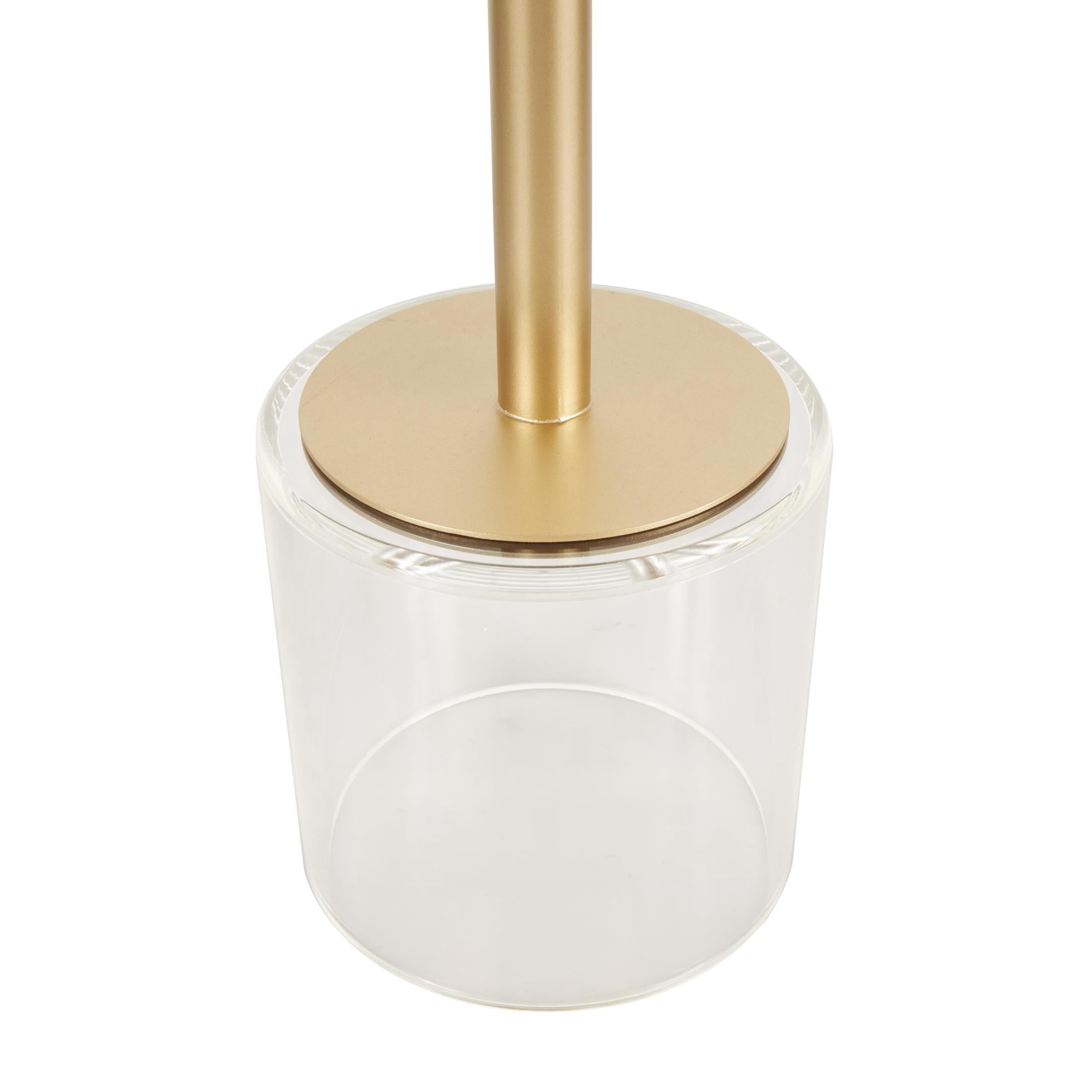 DecMode 16" x 22" Clear Acrylic Plastic Accent Table with Elevated Base and Gold Stand, 1-Piece