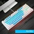 thumbnail image 4 of 87 Keys Wired Mechanical Keyboard Mixed Light Mechanical Keyboard with Mechanical Blue Switch Suspension Button Blue+White, 4 of 7