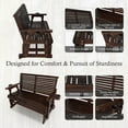 thumbnail image 2 of Innovaze 4.5 Ft Wooden Patio Glider with Cup Holder, Weather Resistant, Deep Brown, 2 of 9