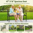 thumbnail image 6 of Costway Patio Garden Bench Steel Frame Park Yard Outdoor Furniture Porch Chair Black, 6 of 10