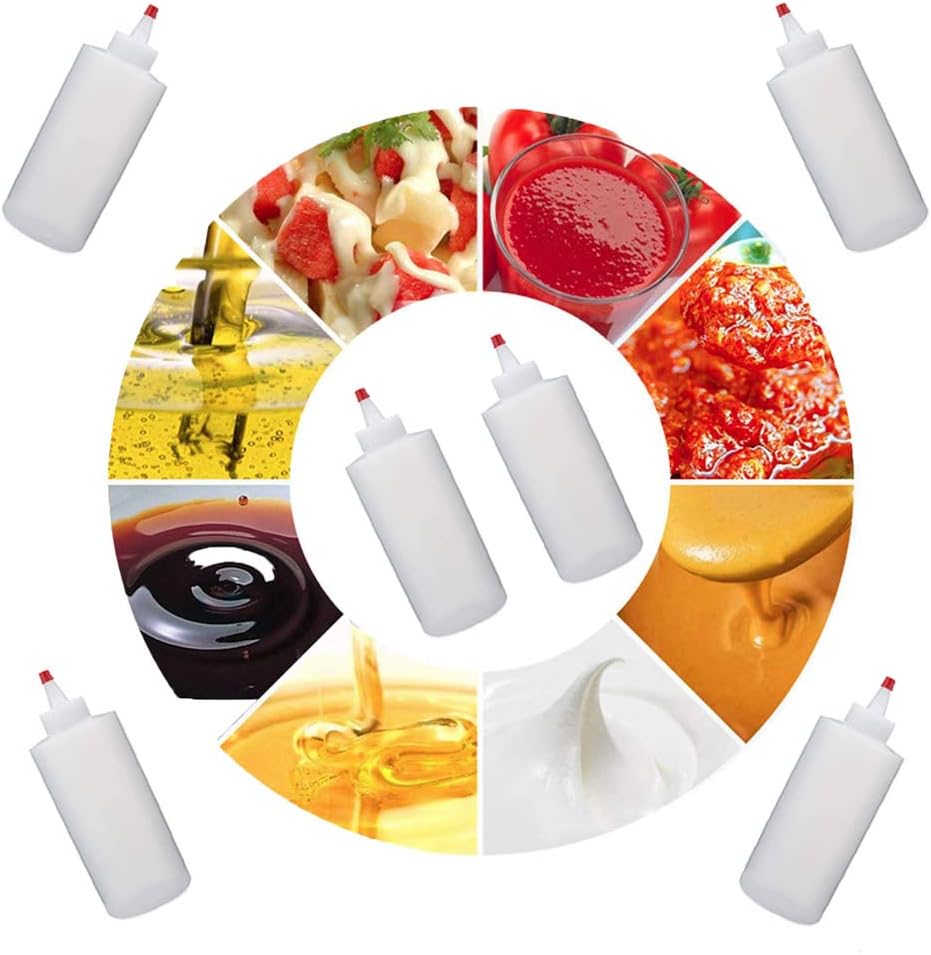Tswift 16Oz Ketchup Squeeze Bottle, 16Oz Clear Condiment Bottles Ketchup Syrup Storage Container
