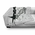 thumbnail image 3 of Rock Soft Flannel Fleece Throw Blanket, Grunge Effect Monochromatic Illustration of Rockstar Hand Sign and Star, Cozy Plush for Indoor and Outdoor Use, 70" x 90", Pale Grey and Black, by Ambesonne, 3 of 6