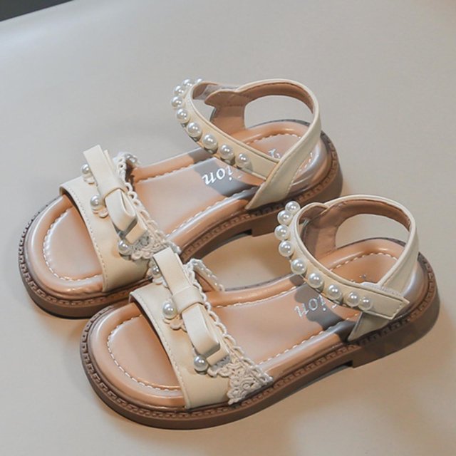 QIPOPIQ Toddler Girls Sandals Soft Rubber Flats Summer Baby Flower Girl Shoes.