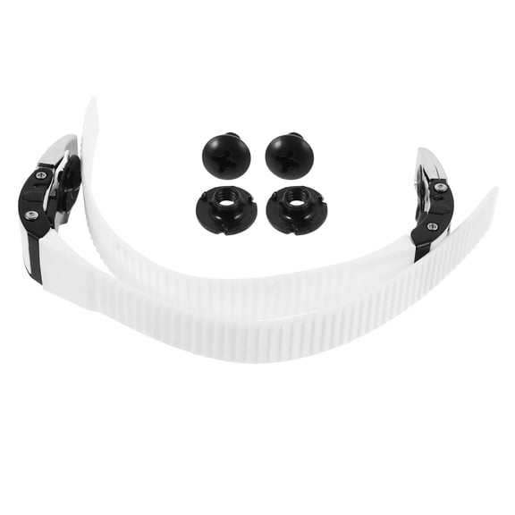 USHOBE 1Pair White Roller Skate Replacement Buckle Strap PVC Material with Screws for Fixing
