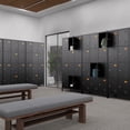 thumbnail image 3 of GangMei 12 Doors Metal Storage Locker Cabinet for Employees, Storage Lockers for School Office Gym Bedroom, Industrial Steel Storage Locker with 12 Hooks, Assembly Required(BLACK), 3 of 8