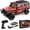 Red, variant on ARRIS 1:43 Scale Mini RC Crawler, 4WD Desktop Off-Road Toy Vehicle with 2 Interchangeable Body Shells and LED Lights for Adults