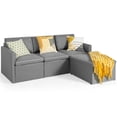 thumbnail image 1 of Gymax Canapé Sectionnel Convertible en Forme de L avec Coussins Ottoman Gris Foncé, 1 of 10