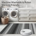 thumbnail image 5 of ODIKA 8'x10' Machine Washable Non-Slip Area Rug, Sleek Modernist Monochrome Waves High Traffic Rug, Black, 37064, 5 of 7