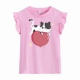 thumbnail image 4 of Little Hand Cat Graphic T-Shirt for Girls Short Sleeve Toddler Girl Clothes Summer Cotton Fashion 3Pcs Size 3T, 4 of 6