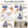 thumbnail image 4 of MEHOOM DIY Turkish Moroccan Lamp Making Kit, Mosaic Tiles Crafts Kit for Adults, Boho Decor Stained Glass Bedside Table Lamp, Unique Gift for Her or Him (Swan Neck Blue), 4 of 10