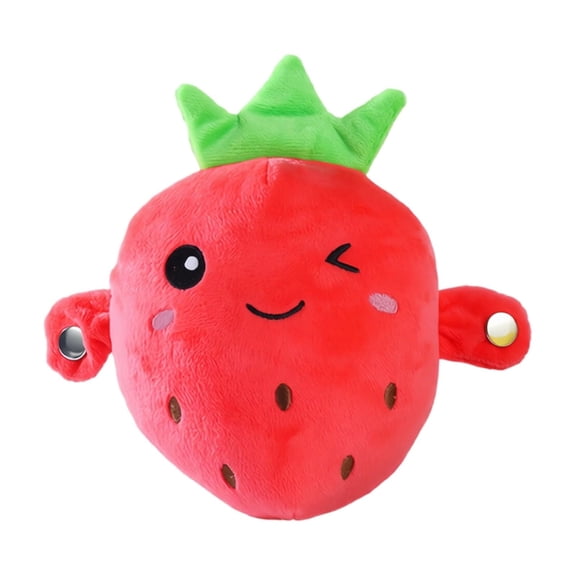 Strawberry Plush Toy Soft Interactive Musical 1 Pack Cute Winking Stuffed Fruit Toy for Kids Playtime Nursery Decor Birthday Holiday Gift Requires 3 AAA Batteries Not Included