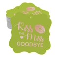 thumbnail image 1 of Inkdotpot Real Rose Gold Foil Kiss The Miss Goodbye Bridal Shower Tags Favor Bracket Shape Hang Pack Of 50 Paper Tags, 1 of 7