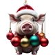 thumbnail image 1 of ¡Ofertas de liquidación de ahorros 2024! Adornos navideños Amvlyk: colgante navideño de acrílico con forma de cerdo y coche plano, adorno para árbol de Navidad., 1 of 3