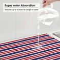 thumbnail image 5 of Fuzoiu USA Colors Stripes Print Absorbent, Reversible Microfiber Dish Drying Mat for Kitchen, Dish Drying Pad for Dishes, Utensils, Pots and Pans, Extra Large 18 Inch x 24 Inch, 5 of 7