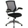 thumbnail image 2 of Flash Furniture Mid-Back Black Mesh Swivel Ergonomic Task Office Chair with Gray Frame and Flip-Up Arms, 2 of 12