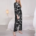 thumbnail image 3 of Pofeuu Chained Skull Artwork Print Womens Pajamas Set Long Sleeve Sleepwear Button Down Nightwear Soft Pj Lounge Sets Button Down Pajamas Women-XX-Large, 3 of 7
