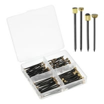 Uxcell 120Pcs Picture Hanging Nails, 4 Sizes Iron Decorative Hangers Reusable Hardware Tool for Hanging Pictures Mirrors Baskets, Gold & Black