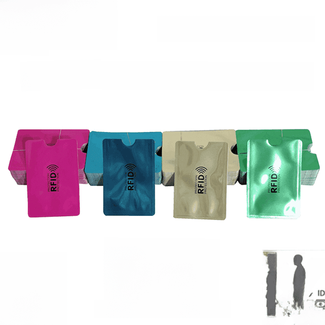 Portatarjetas NFC antimagnéticoPortatarjetas bancario antirrobo de papel de aluminioPortatarjetas con protección de papel de aluminio y escaneo anti-RFID100 piezas