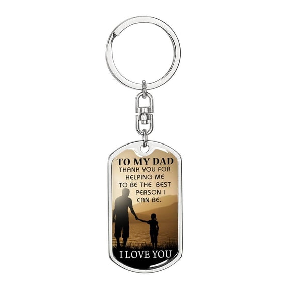 Best I Can Be Stainless Steel or 18k Gold Premium Swivel Dog Tag Keychain