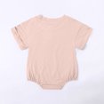 thumbnail image 3 of Lenpel Newborn Baby Bodysuits Unisex Boy Girl Cotton Short Sleeve Solid Color Rompers Infant Summer Clothes, 3 of 6