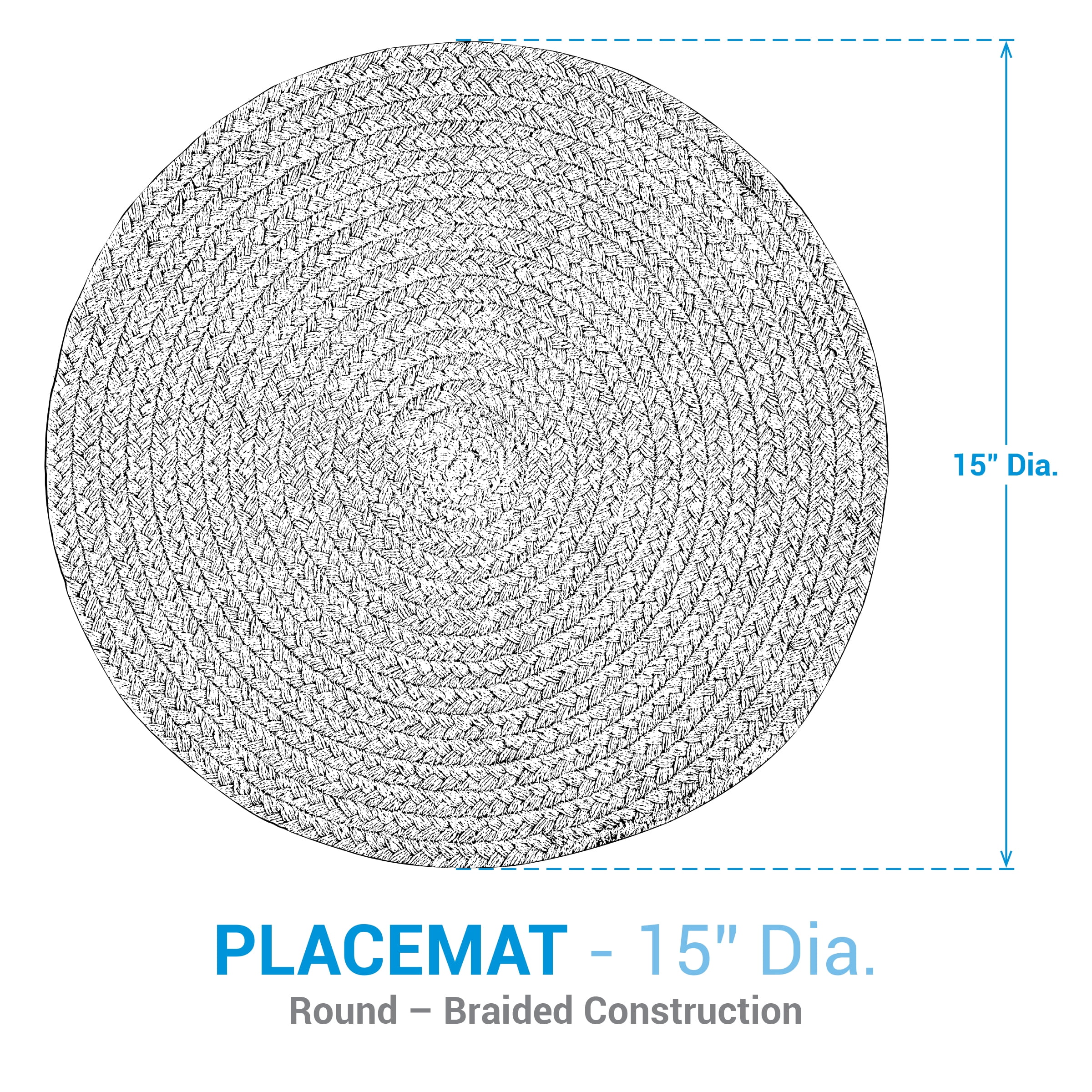 Park Designs Bluestone Braided Placemat Set of 6
