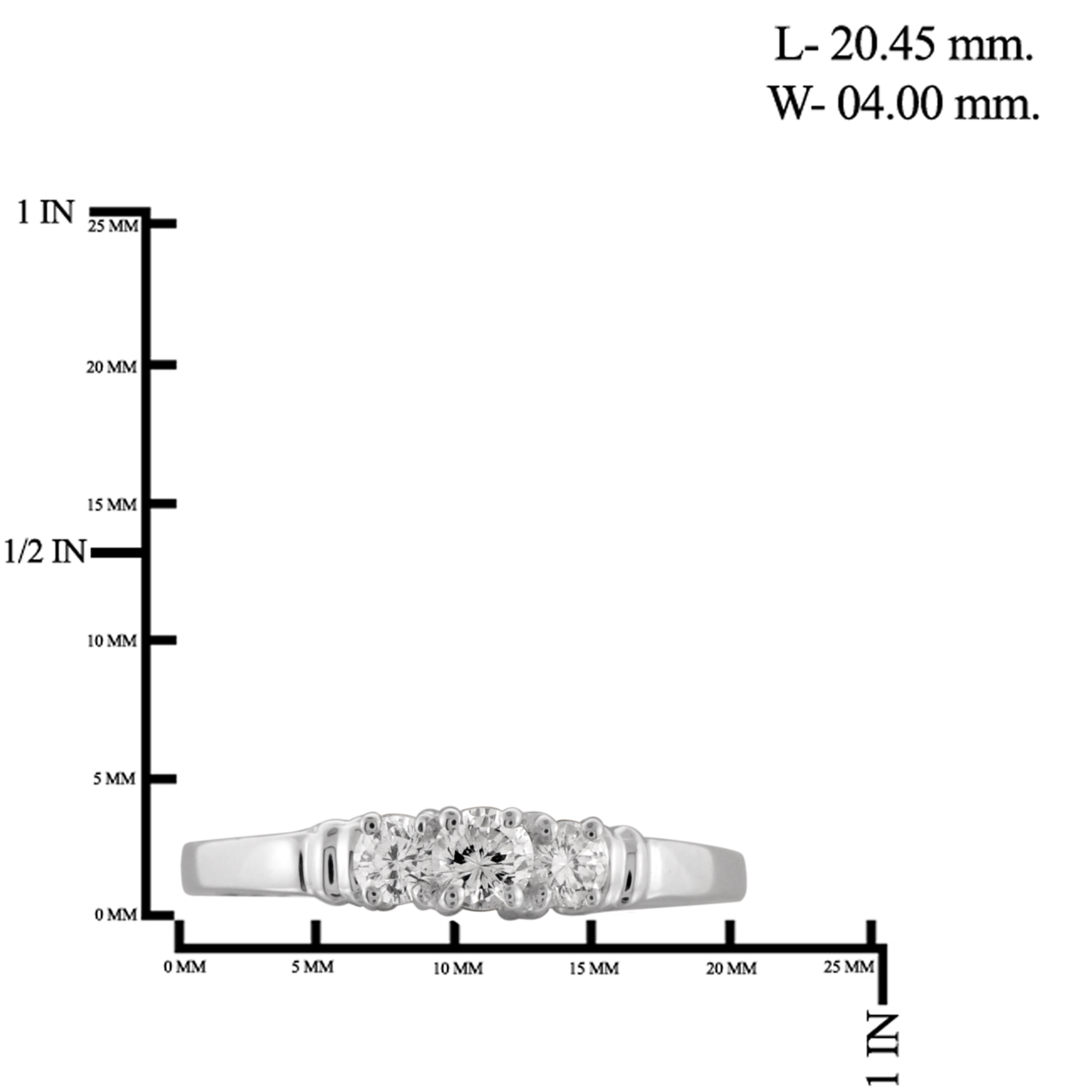 Diamonice 0.925 Sterling Silver 0.50 Carat White Cubic Zirconia Ring for Women | Cubic Zirconias for Everyday Womens Wear
