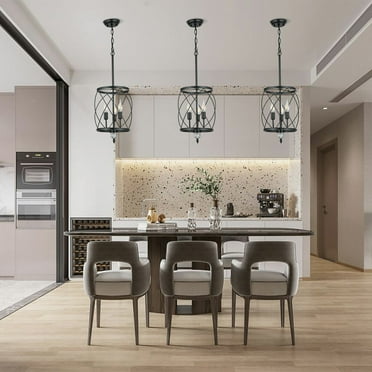 SHZICMY 3-Lights Foyer Pendant Light Chandelier Adjustable Cylindrical Hanging Lighting