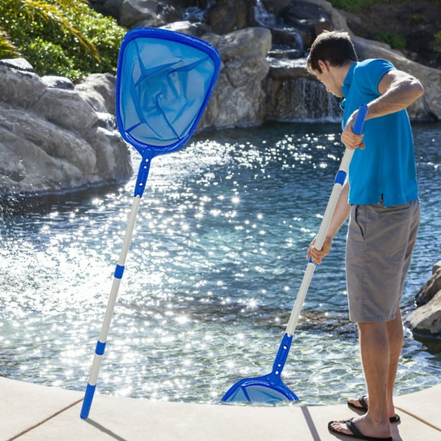 Riforla Pool and Telescopic Mesh Cleaners Rake Pole Leaf Spa Net Skimmers Swimming Tool Frame 90cm Swimming A