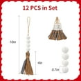 thumbnail image 3 of Dalrosia Wood Beads Christmas Tree Ornaments Xmas Farmhouse Decor Hanging Wooden Beads with Plaid Tassel for Home Holiday Hanging Decorations Rustic Country, 3 of 6