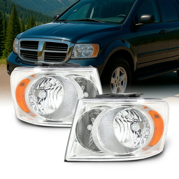 AKKON - For 2007 2008 2009 Dodge Durango Headlights Front Lamps Pair Direct Replacement Left Right