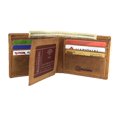 thumbnail image 2 of MARSHAL Mens RFID Blocking Leather Western Wallet  Cowboy Style Bifold with Charging Bull Design Tan, 2 of 6