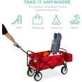 thumbnail image 5 of Wubio Collapsible Folding Outdoor Utility Wagon with Canopy Garden Cart for Beach, Picnic, Camping, Tailgates w/Removable Canopy, Detachable Pockets, 150lb Weight Capacity - Red, 5 of 8