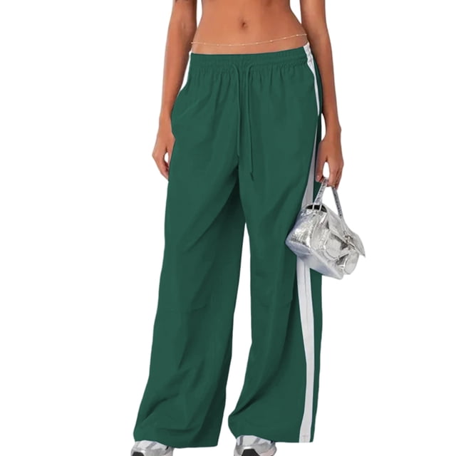 Womens Track Pants Loose Straight Leg Jogging Sweatpants Warm-Up Sports Athletic Running Green S