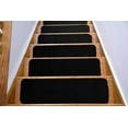thumbnail image 3 of Comfy Stair Tread Treads Indoor Skid Slip Resistant Carpet Stair Tread Treads Machine Washable 8 ½ inch x 30 inch (Set of 13, Black), 3 of 5