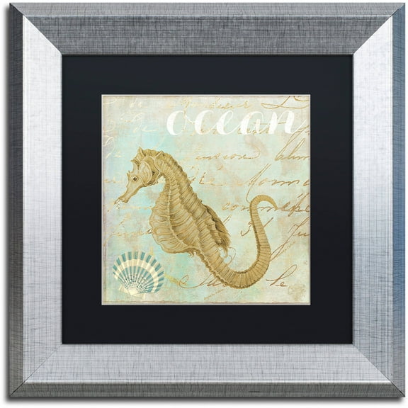 Trademark Fine Art "Turquoise Beach III" Canvas Art by Color Bakery Black Matte, Silver Frame