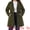 Army Green, variant on Women's Plus Mid Length Notch Lapel Single Breasted Pea Jacket 4X Camel