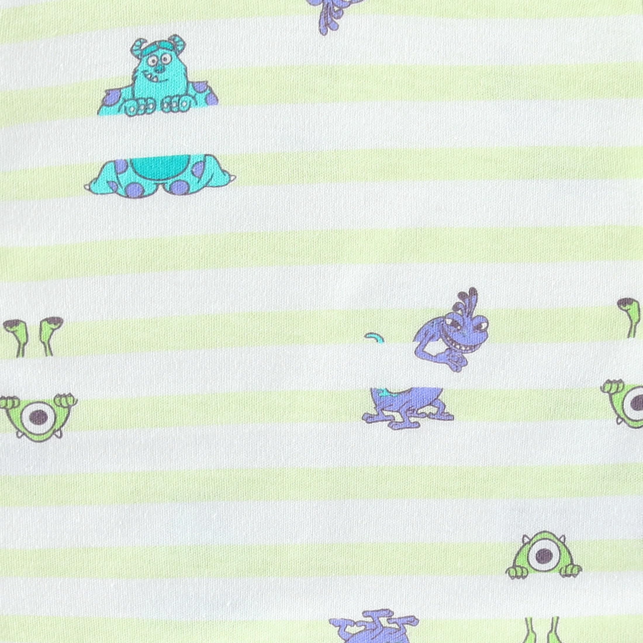 Disney Monsters Inc. Mike Wazowski James P. Sullivan Bodysuit Creeper (Baby Boys), 3 Pack, Sizes 3M-12M